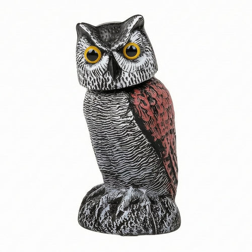 Rotating Owl Statue Textured Feathers House Decoration Painted Finish Home Decor