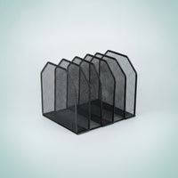 Detachable Upright Mesh Desktop Organizer Compact Desktop File Organizer with 5 Sections Stable File Holder with Five Slots Reinforced for Workstation