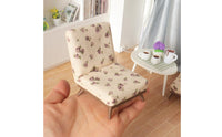 Realistic Model 1:12 Scale Dollhouse Chair Miniature Single Sofa Dollhouse Accent Chair for Collectors