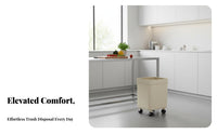 High Leg Trash Can No-Bend Design Trash Can with Wheels Large Capacity Elevated Waste Receptacle with Wheels for Seniors, Living Room, Bedroom, Garage