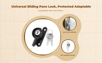 Sliding opening Security Lock, Aluminum Alloy, deterrentTheft, Adjustable, Child resistant, home security