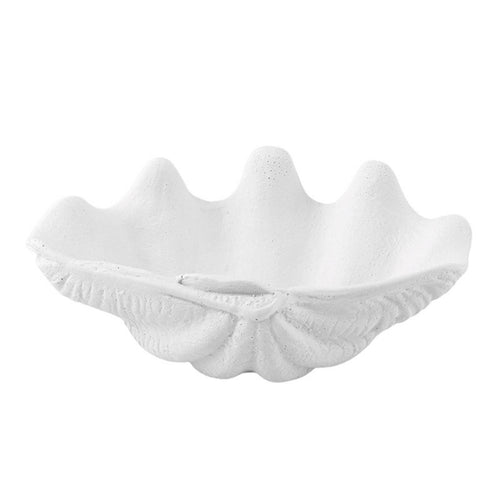 Shell Tray Ribbed Shell Bowl Stone-Like for Reception Area