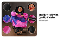 Witch Figurine with Folding Support | Spooky Halloween Decoration, Welcome Sign Detail, for Entryway