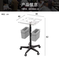 染发发廊托盘车美容纹身托盘滚动手推车可调节高度方便移动工具架