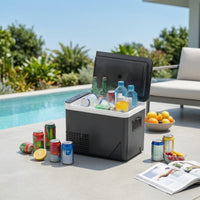 Compact Compressor Mini Refrigerator Space-Saving Beverage Fridge Slimline Appliance for Car