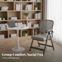 4 Pieces Mesh Rear Game Chair Foldable Mesh Rear Four Chair No Assembly Required Sturdy Steel Frame for Home, Living Room