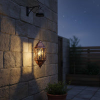 Metal Solar Lantern Auto on at Dusk Outdoor Decor Weather Resistant for Patio