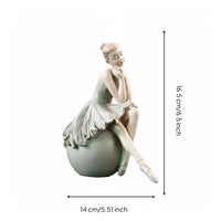 Ballet Dancer Figurine Artistic Style Ballet Girl Sculpture Elegant Design Ballerina Statue for Dancers, Girls, Living Room, Bedroom, Bookshelf