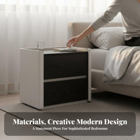 Bedside Storage Unit Light Luxury Aesthetic Nightstand Rounded Corners for Hotel