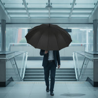 Solid Color Umbrella with Hook Handle Easy-Grip Straight Handle Umbrella Classic Minimalist for Commuters, Professionals, Commuting, Business, Travel