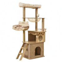 Wooden Feline Tree Sisal-Wrapped Feline Climbing Tree Transparent Acrylic