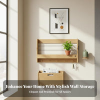 Wall-Mounted Literature Holder with Key hangers Hanging Organizer Space-Saving