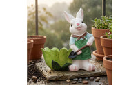 Hand-Painted Resin Hare Planter Gift Idea Hare Garden Ornament Easy to Clean Leaf Pot Ornament for Courtyard