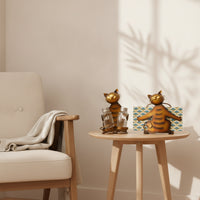 Cat Napkin Holder with Pepper shaker Body Decorative Cat Holder Artistic Metal Tabletop Organizer for Kitchen