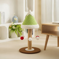 Cat Scratching Column with Toys Comfortable Cat Scratcher with Sisal Post Stable Feline Furniture for Small Apartments