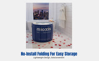 Folding Double Bathtub for Two, Large Home Soaking Tub for Adults & Kids with Lid