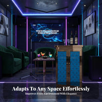 KTV Song Selection Cabinet Stainless Steel Bar Cabinet Mirrored Door Entertainment Furniture Lockable Storage Unit with Internal Shelves Suitable for Nightclubs Taverns Home Karaoke