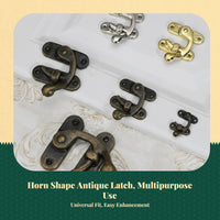 Hasp Lock, Vintage Bronze Clasp, Jewelry Box Latch, Decorative Hardware for Wooden Case, Cabinet, Organizer
