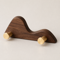 Wooden Wall Hooks, Single Coat Hooks, Individual Hallway Bedroom Decorative Hooks, Minimalist Design for Hats Handbags, 3-5 kg Capacity