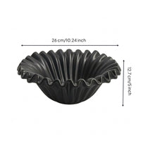 Ceramic Fruit Bowl Fluted Bowl with Wavy Rims Large for Tabletop