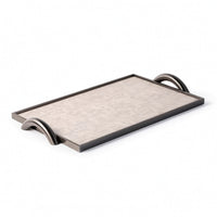 Decorative Tray with Handles Textured Vanity Tray Sleek for Dresser, Entryway