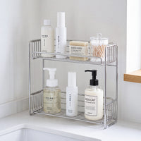 Stainless Steel Two-Tier Bathroom Organizer Shelf for Countertop