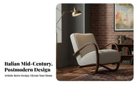 Upholstered Single Sofa Italian Design Upholstered Armchair Minimalist Design Post-Modern Aesthetic for Homeowners, Study