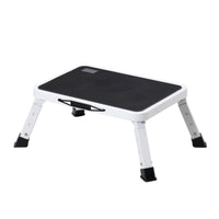 Single-Step Ladder Low-Profile Step Stool with Handle Adjustable Stepladder for Adults, Seniors, Kitchen, Car Washing