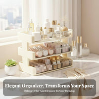 Makeup Case with Drawers Compartmentalized Design Cosmetic Organizer for Desktop