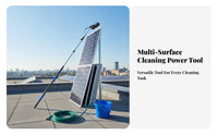 Soft Bristles Solar Panel Cleaning Set Lightweight Aluminum Alloy Telescopic Solar Panel Cleaner Adjustable Angle Head Water Fed Pole Brush Kit Multi-Purpose Attachments for Professional Cleaners, Maintenance Team, RV Owners, Panes, Rooftop, Roofs, RVs