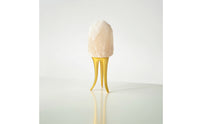 Crystal Stone Ornament with Metal Base Natural Decorative Accent Sculptural