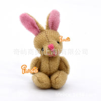 1:12 Dollhouse Miniature Articulated Bear and Rabbit Figurines