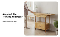 Chinese design Design Narrow Two-Drawer Entryway Table Slim silhouette Narrow Console Table with Drawers Elegant Aesthetics Household Furniture Multi-Purpose for Religious Individuals, Interior Decorators, Hallway, Prayer Corner, Living Room, Office
