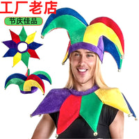 多角帽斗篷甘蔗服装搭小丑国王帽斗篷服装扮演道具新奥尔良拼接帽