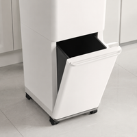 Trash Can 45L 39L Trash Can with Lid 2-stage Sorting Caster-equipped Kitchen Use 39L Dustbox