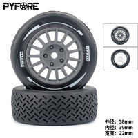 PYFORE 58mm Diameter 1/14 Racing Flat Tire Wear-resistant Tire for RC Car Upgrade Parts