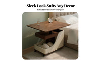 C-Shaped Rolling Desk Space-Saving End Table Height Adjustable Easy Assembly for Small Apartment Dwellers, Students