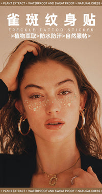 欧美烫金银雀斑纹身贴纸面部妆容雀斑贴freckle tattoo sticker