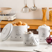 Galvanized Iron 5-Layer Square Food Storage Container Set for Vegetables and Onions