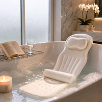 Body-Shaped Bath Cushion Suction Cups Reclining Bath Cushion Mesh Texture