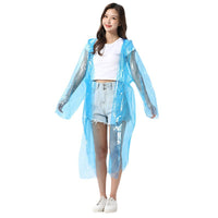 Adult Disposable PE Long Transparent Rain Poncho for Outdoor Hiking and Rafting