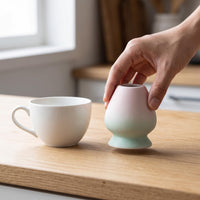 Gradient Pink-Green Matcha Tea Ceremony Set with Whisk Stand, Bowl, and Gift Box Options