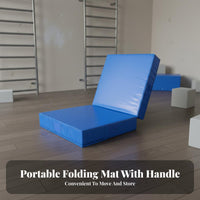 Foldable Design Folding Tumbling Mat Fall Protection Folding Crash Mat Heavy Force Absorption Thick Crash Pad Multi-Purpose for Gymnasts, Cheerleaders, Dance Studio, Gymnasium, School, Home