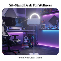 Adjustable Height Standing Desk Space-Saving Height Adjustable Standing Desk Ergonomic Design Liftable Laptop Stand Table for Live Streamers, Students