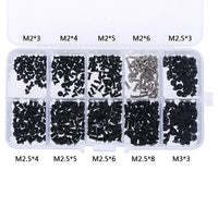 跨境500pcs 笔记本电脑螺丝套装通用螺丝M2M2.5M3