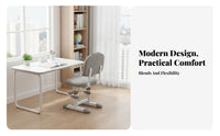 Adjustable child's Desk Chair Breathable Cushion Study Seat Integrated Footrest