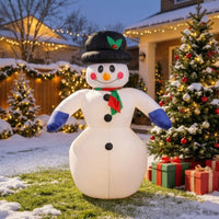 Christmas Inflatable Snowman Freestanding Snowman with Top Hat Decoration Puncture-Resistant Easy to Use for Yard, Storefront