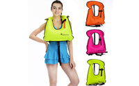 Quick Inflate Inflatable Snorkel Vest Adjustable Straps Inflatable Swim Jacket Bright Colors Water Safety Equipment for Snorkeling