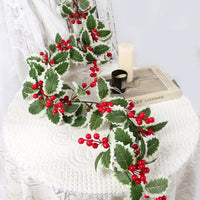 Artificial Christmas Red Berry Pine Vine Garland for Fireplace Home Decor