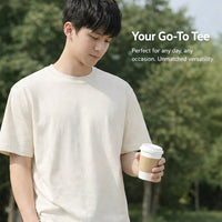 Men's Dense Base Layer T-Shirts with Crew Neck, Loose Fit Short Sleeve Tee for Streetwear and Casual Wear, Moisture Wicking Material